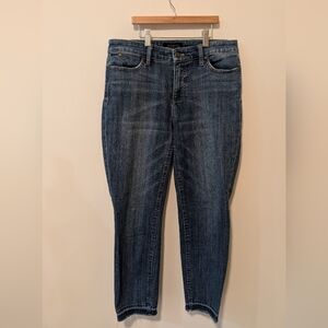 Talbots Flawless Five Pocket High Waist Cropped Raw Hem Blue Jeans Size 4